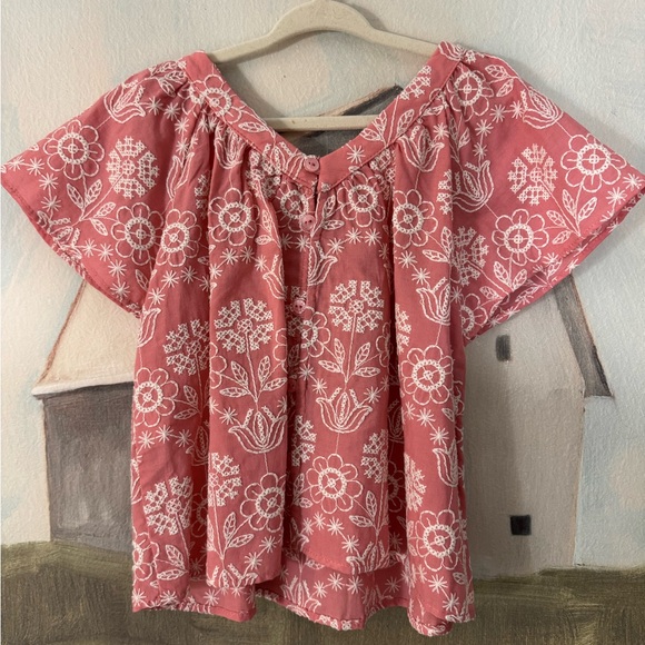 ZARA Girls Pink White Embroidered Top NWT Size 4/5 - Picture 5 of 5